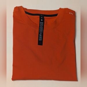 New Lululemon Men's Zeroed In Short Sleeve Shirt Orange Size XXL Cotton Jersey